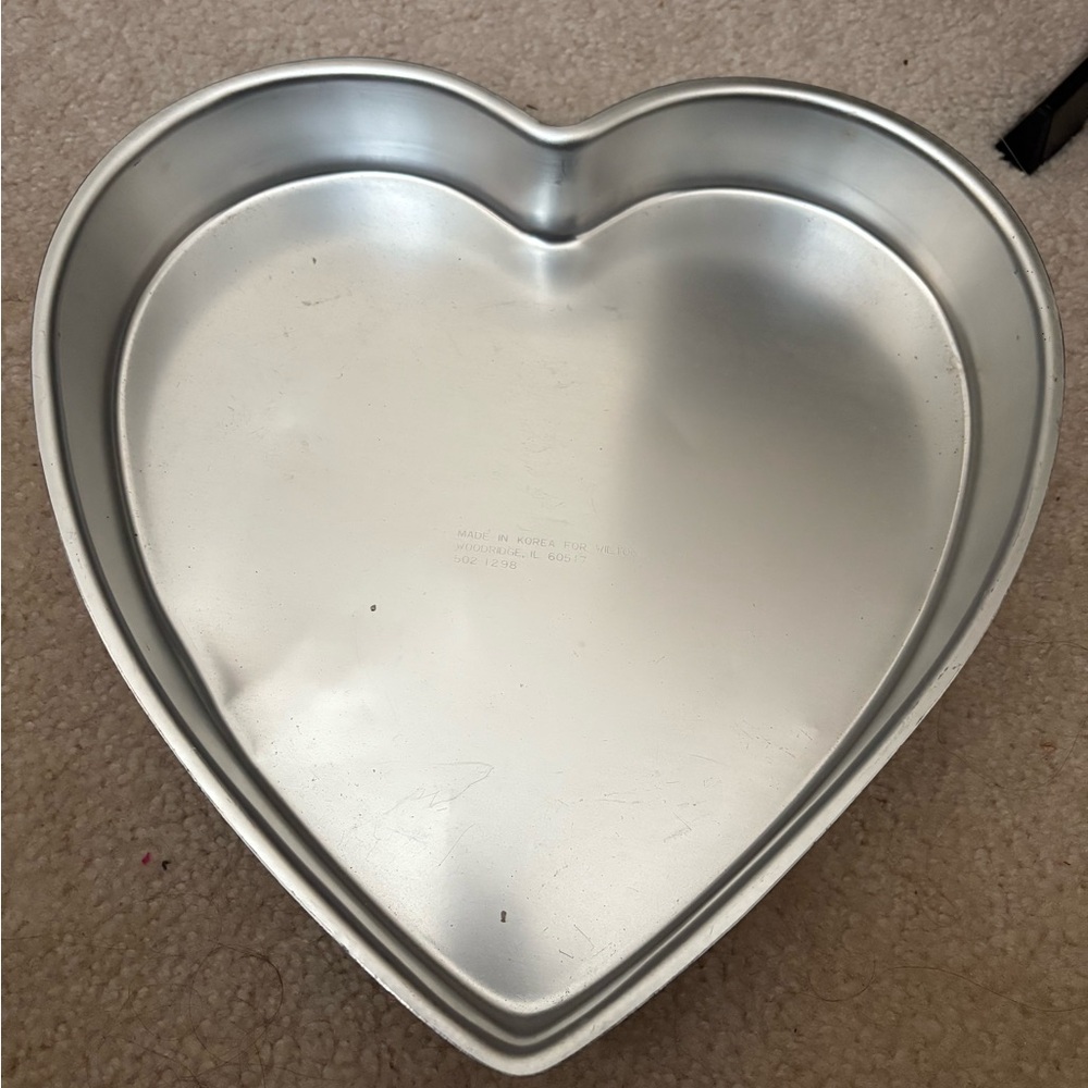 Heart-Shaped Silver Cake Pan